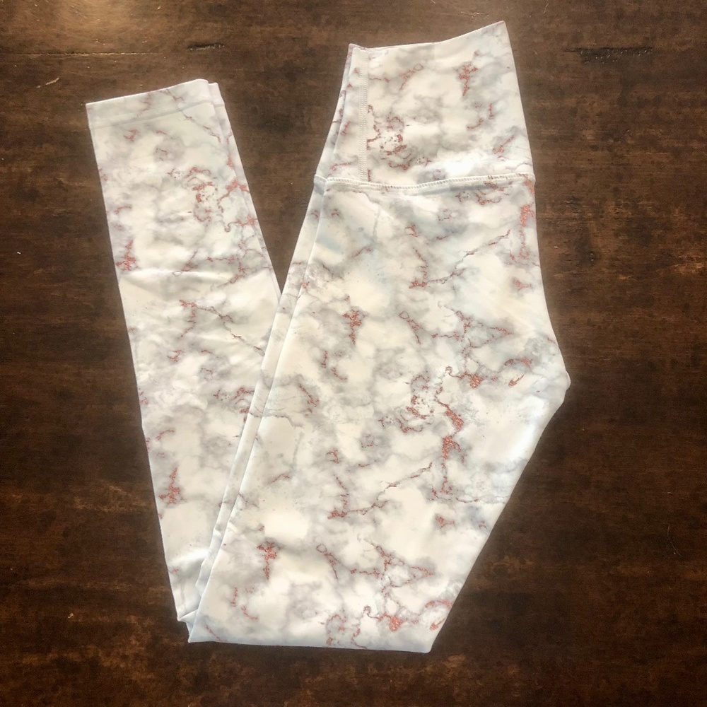 DYI Activewear White Marble Leggings